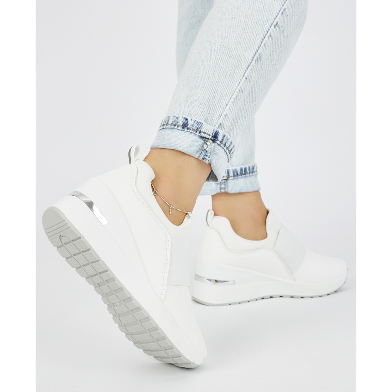 Vita wedge sneakers för kvinnor 1