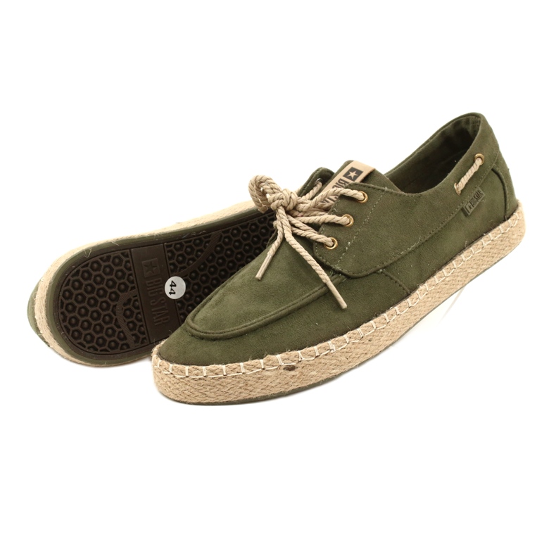 Espadriller med snörning för herrar Big Star NN174055 Khaki grön 4