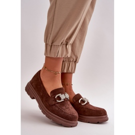 Mockasiner i ekomocka för kvinnor med dekoration, brun Wistera 1