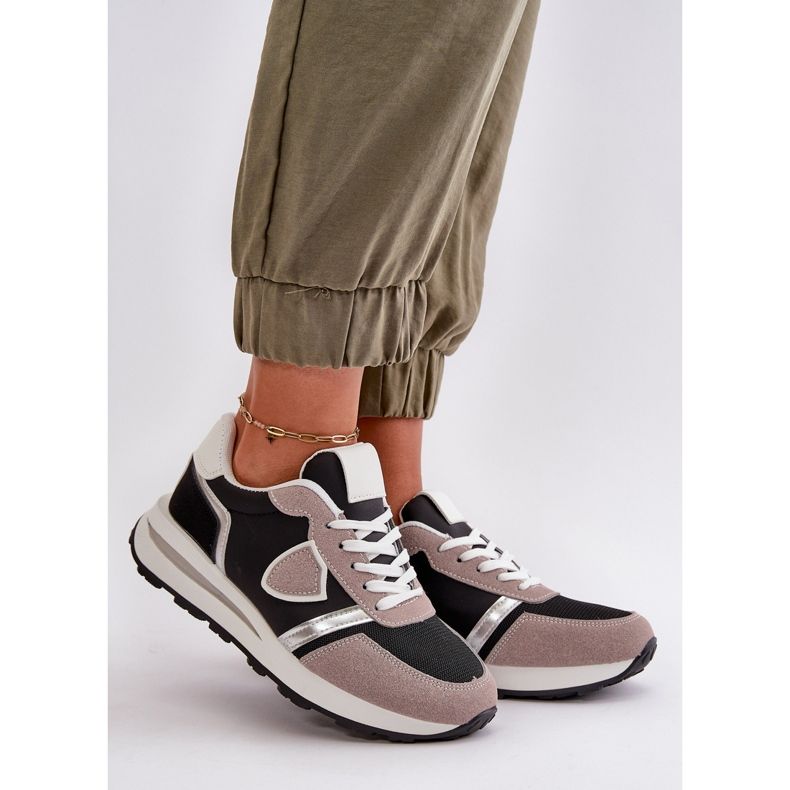 Damsneakers med glittersvart Velaniela 1