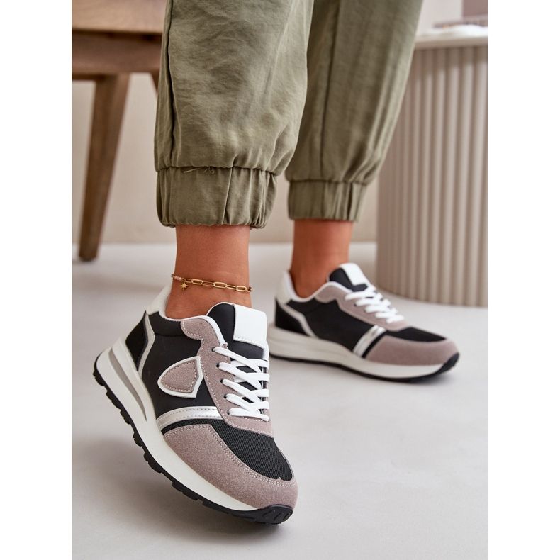 Damsneakers med glittersvart Velaniela 2