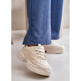 Sportssneakers dam med tjock sula, ljusbeige Lerista 2