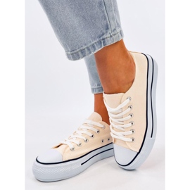 Fargis Beige klassiska sneakers för kvinnor 2