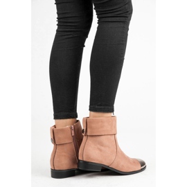 Ideal Shoes Mocka stövlar med dragkedja rosa 1