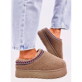 Korta snökängor med lammkaki brun 1