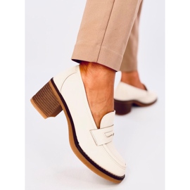 Ramona Beige högklackade loafers 2