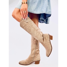 Torez Khaki cowboystövlar i mocka brun 1