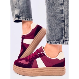 Belmont Wine sneakers med hög sula röd 2