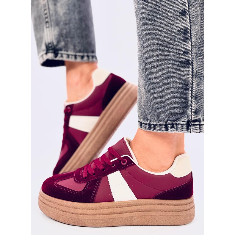 Belmont Wine sneakers med hög sula röd 2