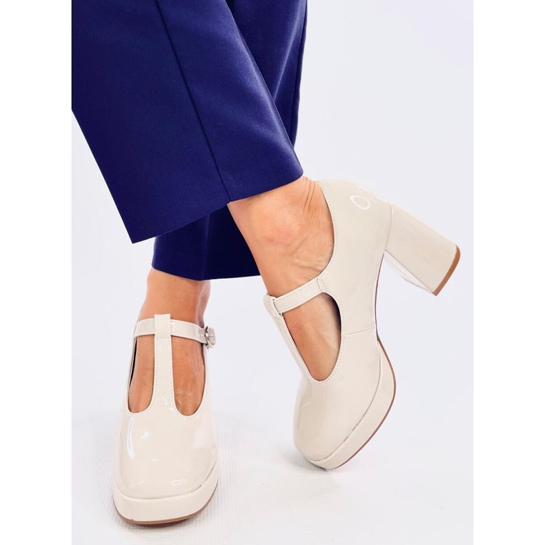 Moreton Beige plattformspumpar 1