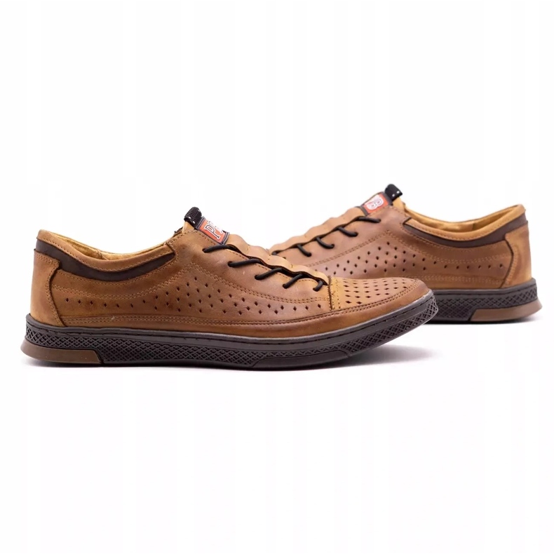 Polbut Skinnskor för män K22P camel brun 2