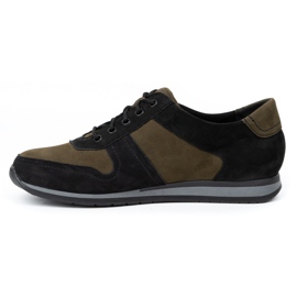 WASAK Lädersneakers för herr 0234W, svarta och gröna 1