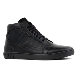 Olivier Skinnskor för män, Chelsea boots, höga sneakers, 427KNT, svart 1