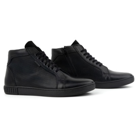 Olivier Skinnskor för män, Chelsea boots, höga sneakers, 427KNT, svart 3