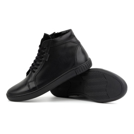 Olivier Skinnskor för män, Chelsea boots, höga sneakers, 427KNT, svart 4