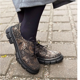 Olivier Skinnskor för kvinnor med tjock sula, blommor, PLN 1 134 mångfärgad 2