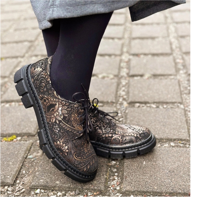 Olivier Skinnskor för kvinnor med tjock sula, blommor, PLN 1 134 mångfärgad 2