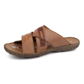Kampol Flip-flops i läder i läder 201/14 brun 1