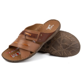 Kampol Flip-flops i läder i läder 201/14 brun 4