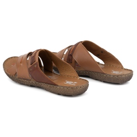 Kampol Flip-flops i läder i läder 201/14 brun 5