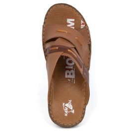 Kampol Flip-flops i läder i läder 201/14 brun 7