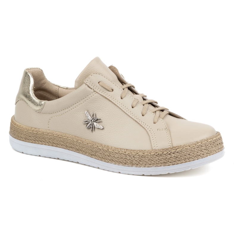 Olivier Skinnskor för dam Style 1190 beige sneakers 1
