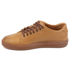Polbut Lädersneakers för män 2127 röda beige 1