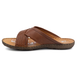Kampol Flipflops i läder i läder 216kam brun 1