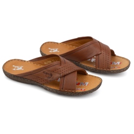 Kampol Flipflops i läder i läder 216kam brun 3