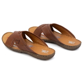 Kampol Flipflops i läder i läder 216kam brun 6