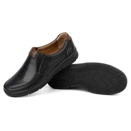 Kampol Casual slip-on skor i läder för män 58KAM, svart 3