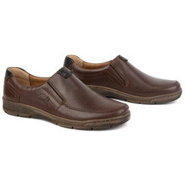 Kampol Casual slip-on skor i läder för män 58KAM, brun 2