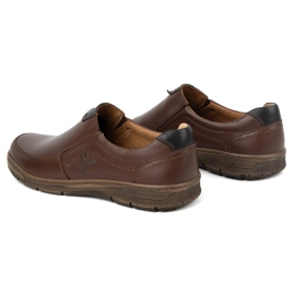 Kampol Casual slip-on skor i läder för män 58KAM, brun 4