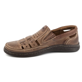 Joker Casual slip-on skor i läder för män 893/J brun 1