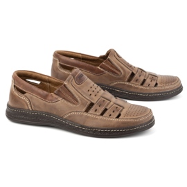 Joker Casual slip-on skor i läder för män 893/J brun 2
