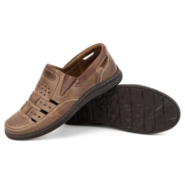 Joker Casual slip-on skor i läder för män 893/J brun 3