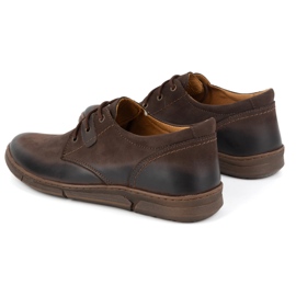 Olivier Tillväxtskor för män Casual snörningsläder 237KZ + 2,5 cm Brun 5