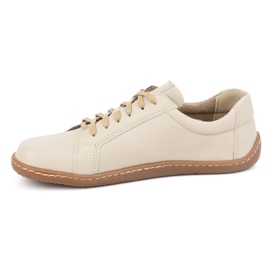 Olivier Minimalistiska barfota läderskor för dam modell 1243, beige 4