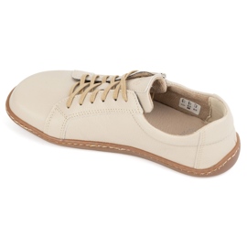 Olivier Minimalistiska barfota läderskor för dam modell 1243, beige 8