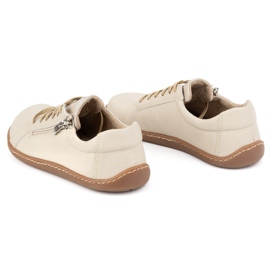 Olivier Minimalistiska barfota läderskor för dam modell 1243, beige 10