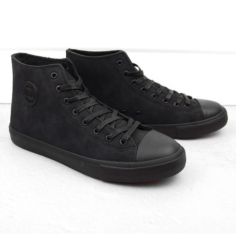 Isolerade high-top sneakers för män, svarta Big Star OO174247 1