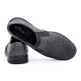 Olivier Herrskor i lädermockasin för sommaren 713MP grå 3