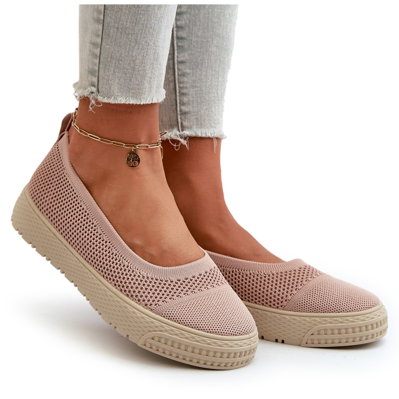 News Slip-on Platform Sneakers för kvinnor, rosa 4
