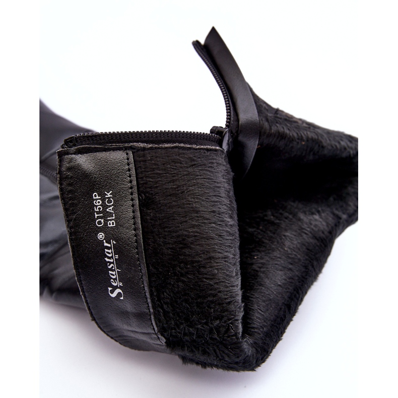 Högklackade klackskor i läder, svarta serpens 1