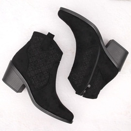 Cowboystövlar i mocka i mocka, svarta S.Barski HY42-944 2