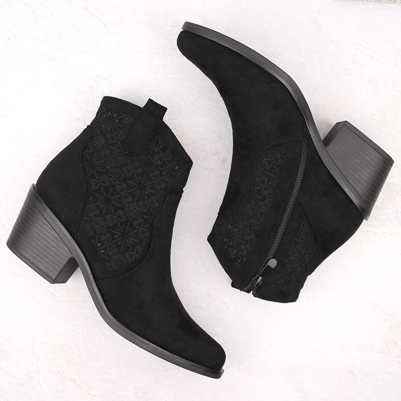 Cowboystövlar i mocka i mocka, svarta S.Barski HY42-944 2