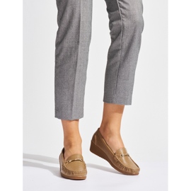 Bruna genombrutna mockasiner med låg kil 2