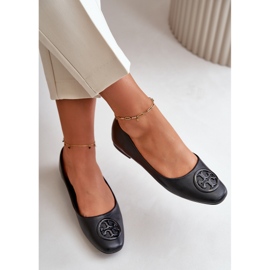 Dambalettlägenheter med dekoration, ekologiskt läder, svart Rhodike 2