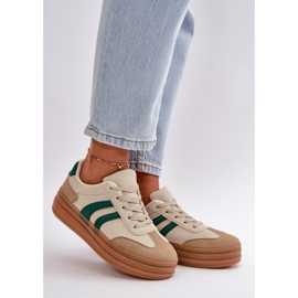 Platform Sneakers för kvinnor Beige och Grön Nesonice 2