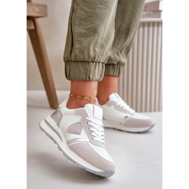 Sneakers för kvinnor med glitter Vit Velaniela 2